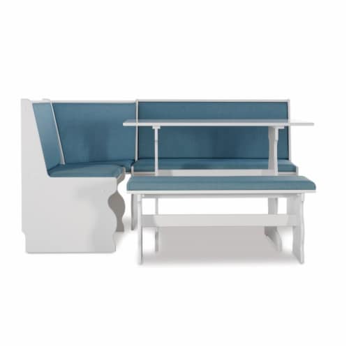 Linon Natasha Wood Corner Nook Dining Set in Blue 1 Kroger