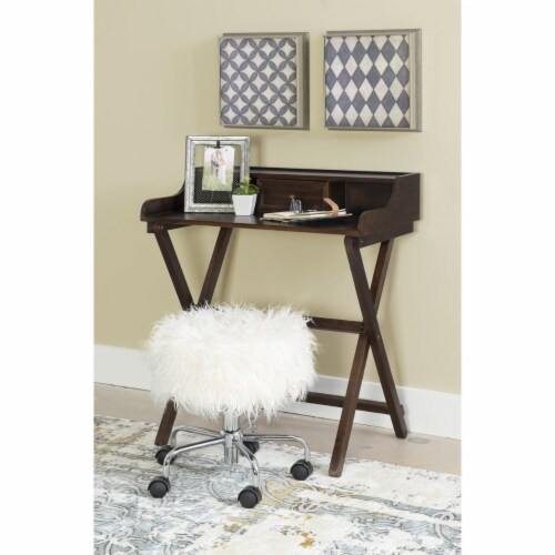 Coy Walnut Wooden Folding Writing Desk With Storage Drawer Compact Home Office 1 unit City Market