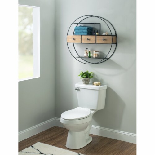 Nerissa Round Wall Decor With Three Drawers Perspective: back