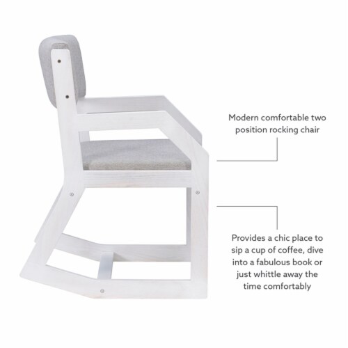 Linon Warley Solid Wood Commercial Grade Two Position Sled Base Chair in White Perspective: back