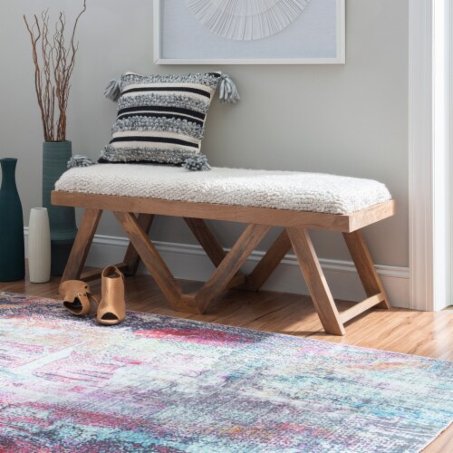 Linon Jaxon Boucle Bench Perspective: back