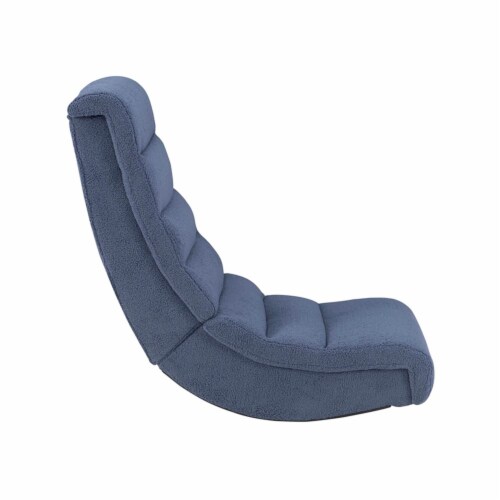 Linon Grayson Wood Sherpa Upholstered Game Rocking Chair in Blue 1 Mariano s