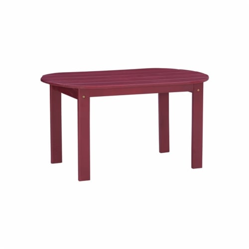 Adirondack Patio Coffee Table in Red - Linon Perspective: back