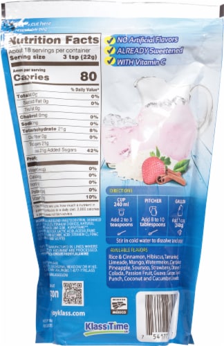 Klass® Horchata Strawberry Mix Perspective: back