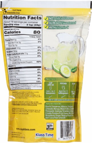 Klass® Aguas Frescas Limonada Pepino Flavored Drink Mix Perspective: back