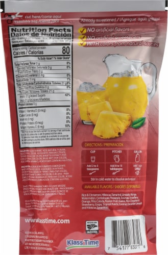 Klass Aguas Frescas Pina Pineapple Flavored Drink Mix Perspective: back