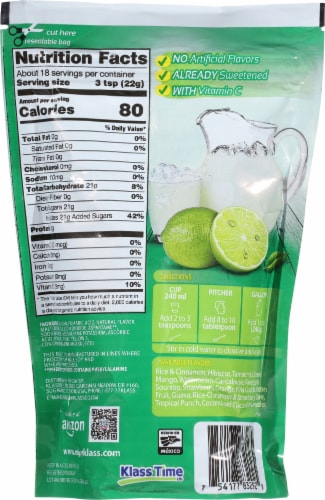 Klass® Aguas Frescas Lime Drink Mix Perspective: back