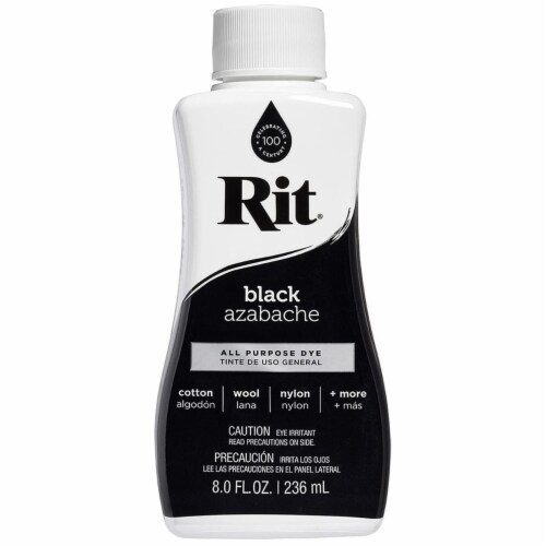 Rit Dye Black Azabache 88150 All Purpose Liquid Fabric Dye 8 oz 12 - Pack 96oz Perspective: back