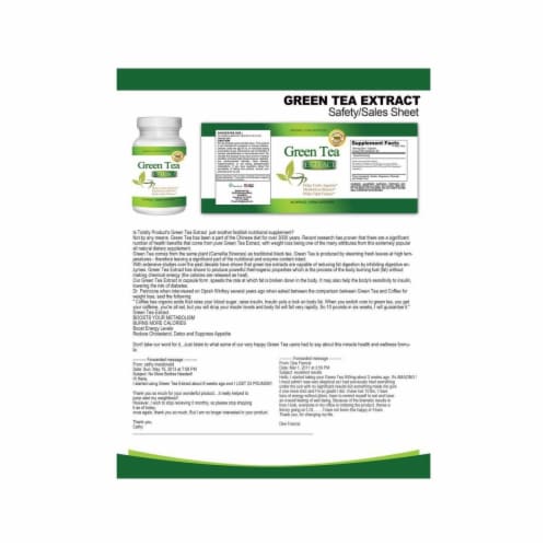 Green Tea Extract (60 Capsules) Perspective: back