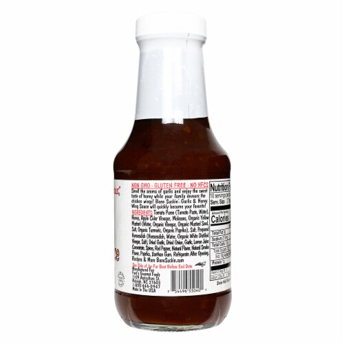 Bone Suckin' Sauce Garlic & Honey Wing Sauce Perspective: back