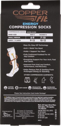 Copper Fit Small Compression Sport Socks - Black, 3 pk - Kroger