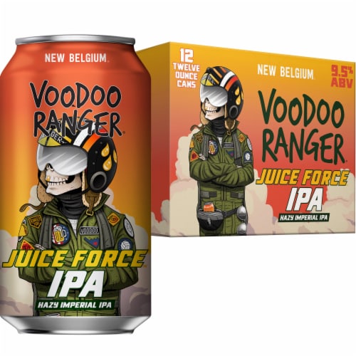 New Belgium Voodoo Ranger Juice Force Hazy Imperial IPA Beer, 12 Pack, 12 fl oz Cans Perspective: back