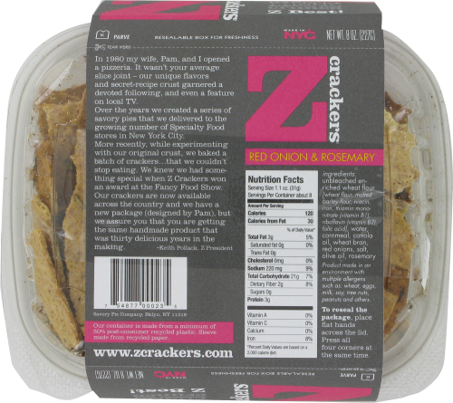 Z Crackers Red Onion & Rosemary Perspective: back