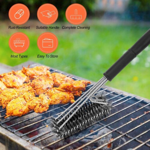 BBQ Grill Cleaning Brush Stainless Steel Barbecue Cleaner, 1 unit - Fry's  Food Stores