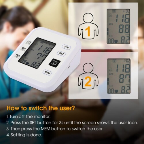 Arm Blood Pressure Monitor With Adjustable Cuff (8.7In12.6In) Irregular Heartbeat Detector, 1