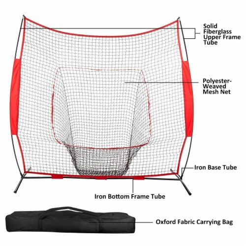 7x7ft Baseball Softball Teeball Practice Net Batting Hitting Pitching Training Net Perspective: back