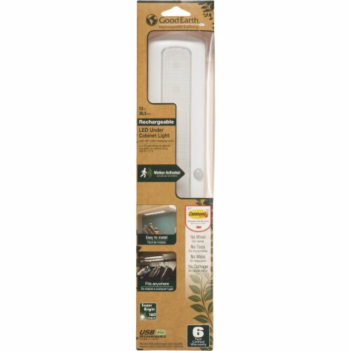 Good Earth Lighting White LED Rechargeable Battery Operated Strip Light Perspective: back