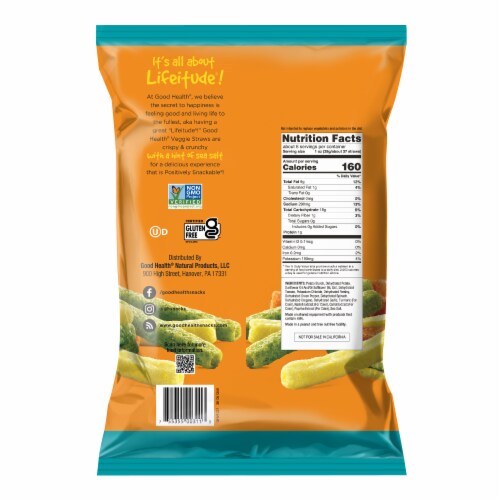 Good Health® Sea Salted Veggie Straws Perspective: back