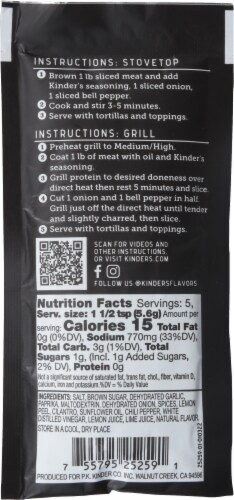 Kinder's® The Fajita Blend Mexican Seasoning Perspective: back