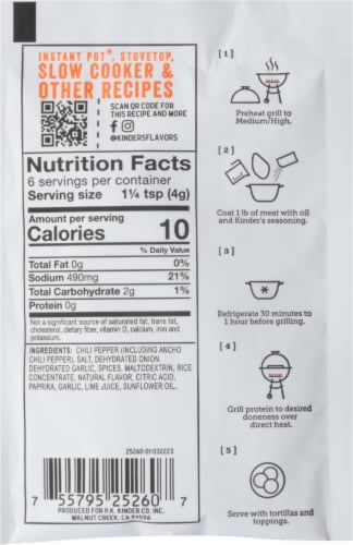 Kinder's® The Taco Blend Mexican Seasoning Perspective: back