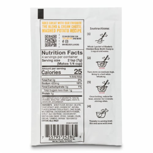 Kinder's® Golden Chicken Bone Broth Gravy Mix Perspective: back