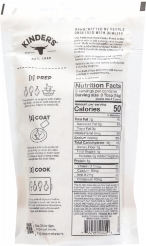 Kinder's® Parmesan Herb Crispy Panko Blend Seasoned Coating Mix Perspective: back