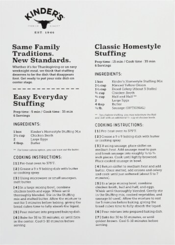 Kinder's® Homestyle Stuffing Mix Perspective: back