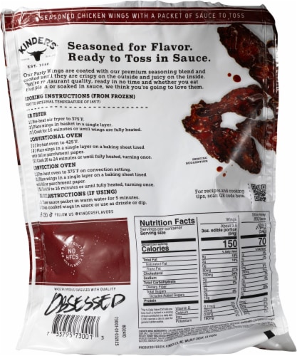 Kinder's® Sticky Honey BBQ Chicken Wings Perspective: back
