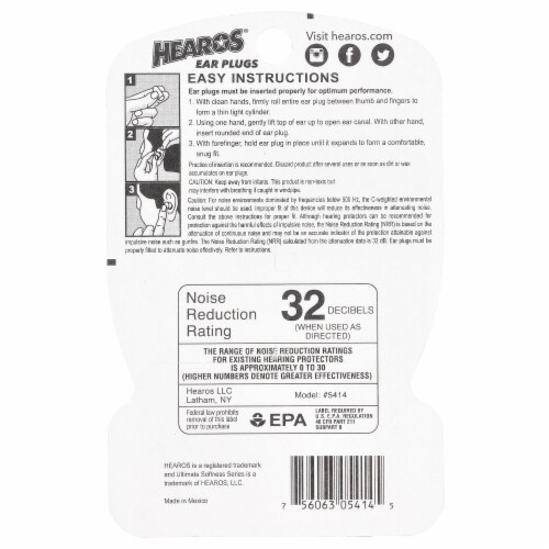 Hearos® Ultimate Softness Ear Plugs Perspective: back