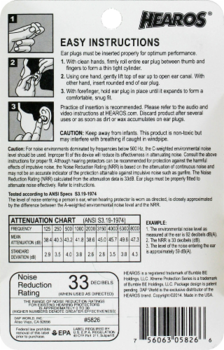 Hearos Extreme Protection Ear Plugs Perspective: back