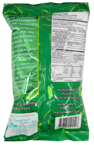 Riquitas Plantain Chips Perspective: back