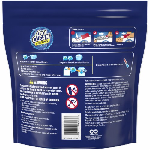 Oxi Clean High Def Clean Paks Laundry Detergent Pods Perspective: back