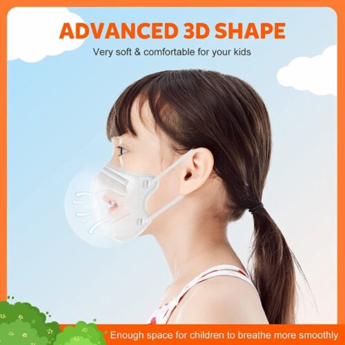 kids Kn95 5ply Disposable face masks (General use) 50ct Perspective: back
