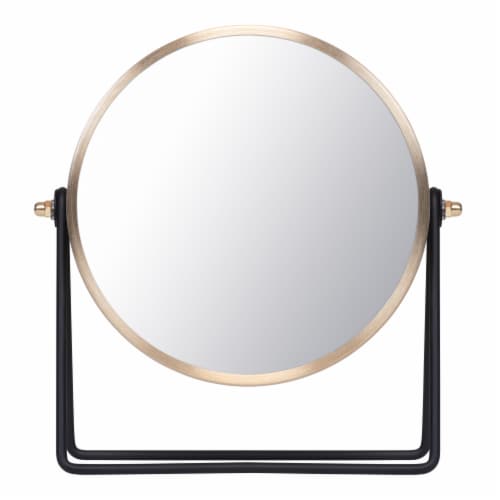 La Crosse Technology Stiles Swivel Metal Clock and Mirror Perspective: back