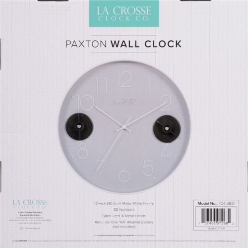 La Crosse Technology Paxton Analog Wall Clock Perspective: back