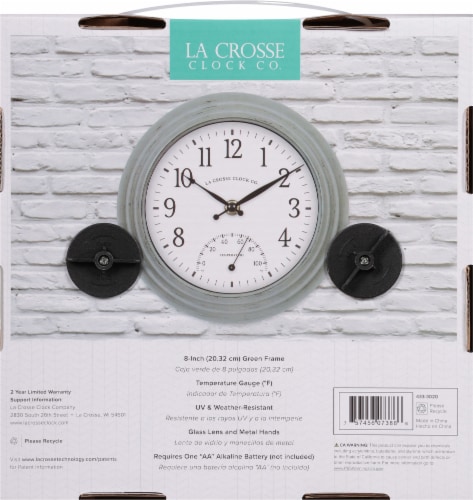 La Crosse Technology Outdoor Wall Clock with Thermometer Perspective: back