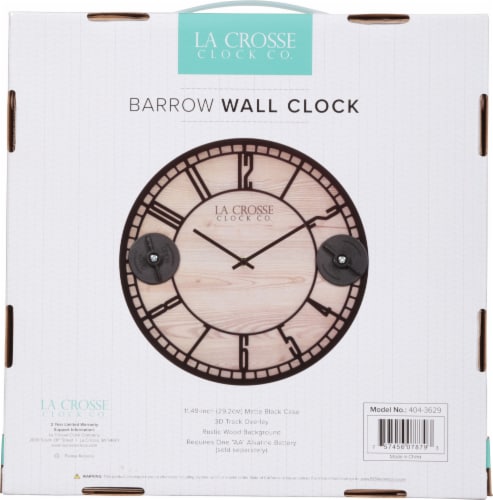 La Crosse Clock Company Barrow Wall Clock Perspective: back