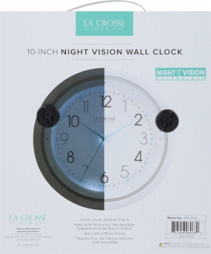 La Crosse Clock Company Night Vision Wall Clock Perspective: back