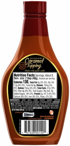 Coronado® Dulce de Leche Caramel Topping Syrup Perspective: back