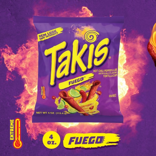 Takis® Fuego Hot Chili Pepper & Lime Tortilla Chips, 4 oz - Foods Co.