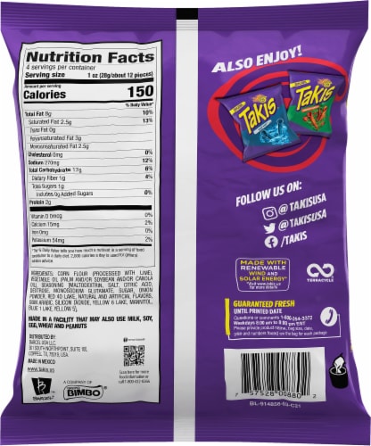 Takis® Nitro Habanero and Lime Tortilla Chips Perspective: back