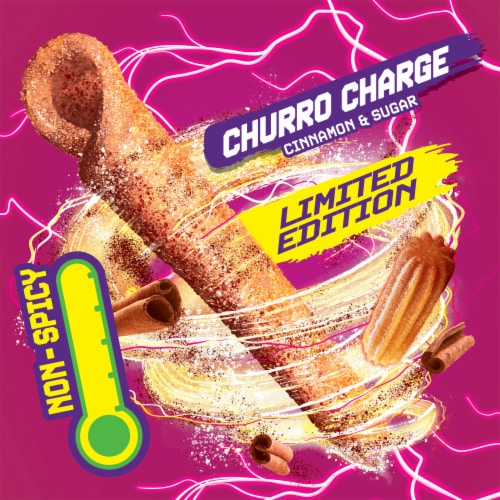 Takis Churro Charge Cinnamon Sugar Rolled Tortilla Chips Perspective: back
