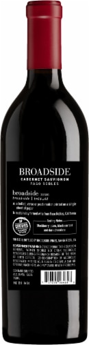 Broadside Cabernet Sauvignon Wine Perspective: back