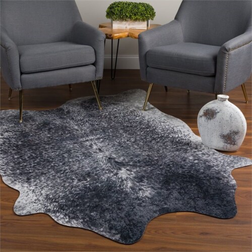 Dalyn Rugs Montana 3'6  x 4'4  Animal Print Fabric Area Rug in Murray Gray Perspective: back
