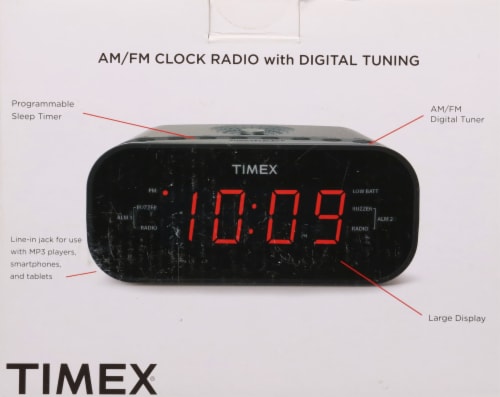 Timex Dual Alarm AM/FM Clock Radio - Black Perspective: back