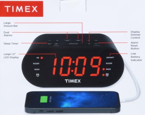Timex Dual Alarm Clock Radio Perspective: back
