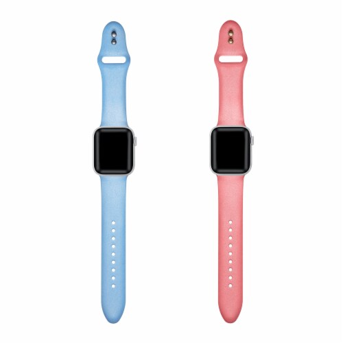 2-Pack of Silicone Bands for Apple Watch Series 1,2,3,4,5,6 & SE - Size 42mm/44mm Perspective: back