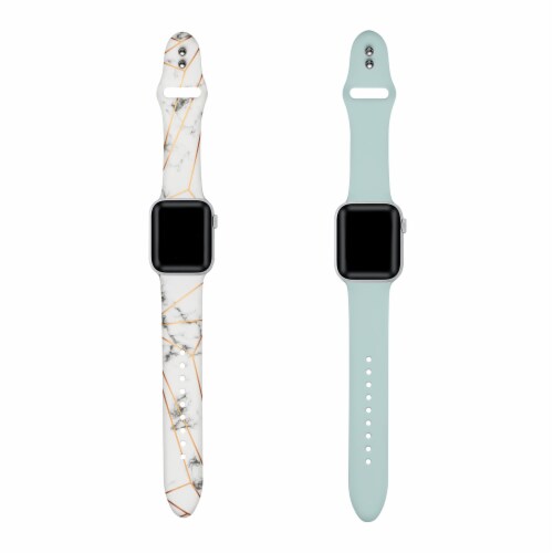 2-Pack of Silicone Bands for Apple Watch Series 1,2,3,4,5,6 & SE - Size 42mm/44mm Perspective: back