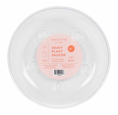 Curtis Wagner Plastics DS-600 Plastic Carpet Saver Heavy Footed Plant Saucer Perspective: back