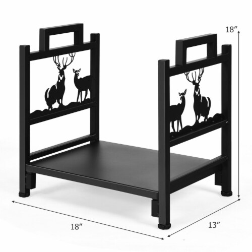 Gymax 18'' Firewood Log Rack Wood Lumber Storage Holder for Fireplace Stove Fire Pit